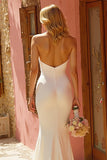 Ivory Halter Mermaid Long Wedding Dress
