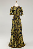 Burnout Velvet Dark Green Floor Length Dress