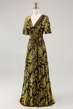 Burnout Velvet Dark Green Floor Length Dress