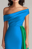 Off The Shoulder Black and White A-Line Formal Dress
