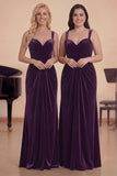 Black A-Line Velvet Long Choir Dress