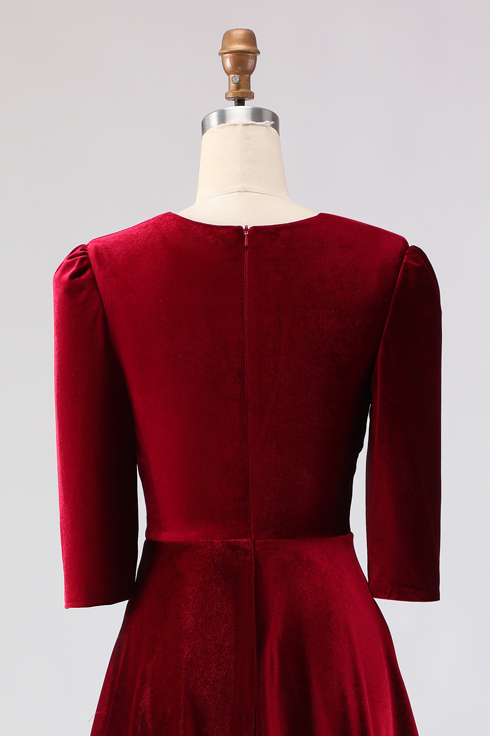 ZAPAKA Women Burgundy Velvet Work Dress A Line V-Neck Midi Formal Dress with Half Sleeves, Burgundy / US20W ZAPAKA Women Burgundy Velvet Work Dress A Line V-Neck Midi Formal Dress with Half Sleeves, Burgundy / US20W