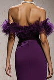 Purple Off The Shoulder Mermaid Long Pageant Dress