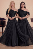 Dusty Sage Chiffon One Shoulder A Line Pleated Long Choir Dress
