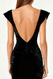 Sparkly Square Neck Mermaid Long Formal Dress with Slit