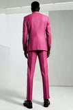 Dark Pink Peak Lapel One Button Men's Prom Suits