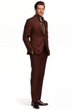 Dark Brown Notched Lapel Single Breasted Men Formal Blazer