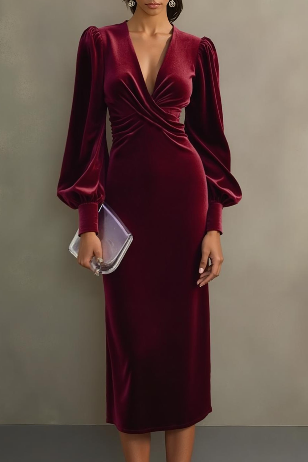 midi holiday party dress Wholesale Elegance Velvet Midi Holiday Party Dress for your store