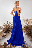 Dark Green Sweetheart Corset Sheath Long Prom Dress with Slit