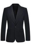 Peak Lapel 3 Piece One Button Slim Fit Black Men's Wedding Suits