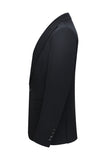 Peak Lapel 3 Piece One Button Slim Fit Black Men's Wedding Suits
