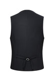Peak Lapel 3 Piece One Button Slim Fit Black Men's Wedding Suits