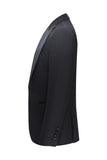 Black 3 Piece Peak Lapel Slim Fit Men's Wedding Suits