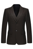 Coffee 3 Piece Single Breasted Notched Lapel Men's Business Suits