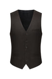 Coffee 3 Piece Single Breasted Notched Lapel Men's Business Suits
