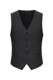 Peak Lapel 3 Piece Single Breasted Coffee Men's Suits