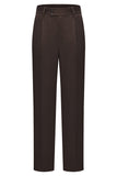 Coffee Double Breasted Peak Lapel 2 Piece Men's Suits