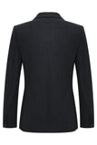 Dark Grey 2 Piece Peak Lapel Double Breasted Striped Men's Suits