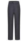 Dark Grey 2 Piece Peak Lapel Double Breasted Striped Men's Suits