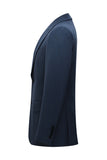3 Piece Single Breasted Slim Fit Peak Lapel Men's Navy Suits