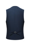 3 Piece Single Breasted Slim Fit Peak Lapel Men's Navy Suits