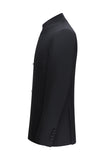 Black Slim Fit Men's 2 Piece Mandarin Collar Suit