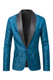 Dark Red Jacquard Shawl Lapel Men's Prom Blazer