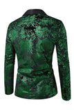 Green Shawl Lapel One Button Jacquard Men's Prom Blazer