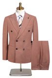 Grey Green 2 Piece Double Breasted Peak Lapel Men's Formal Suits