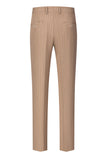 Beige Striped 3 Piece Notched Lapel Men's Suits