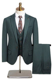 3 Piece Notched Lapel One Button Men's Navy Suits