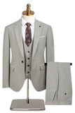 3 Piece Notched Lapel One Button Men's Navy Suits