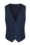 3 Piece Notched Lapel One Button Men's Navy Suits