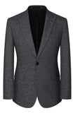 Dark Grey 3 Piece Peak Lapel Slim Fit Men's Wedding Suits