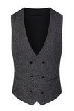 Dark Grey 3 Piece Peak Lapel Slim Fit Men's Wedding Suits