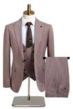 Dark Grey 3 Piece Peak Lapel Slim Fit Men's Wedding Suits