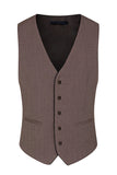Taupe 3 Piece Slim Fit Notched Lapel One Button Men's Formal Suits