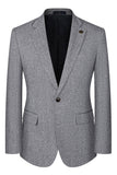 3 Piece Slim Fit Notched Lapel Men's Grey Suits
