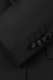 Slim Fit 3 Piece Peak Lapel Men's Black Suits
