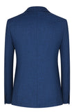 Peacock Blue Peak Lapel One Button 3 Piece Men's Suits