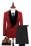 2 Piece Shawl Lapel Double Breasted White Men's Wedding Suits