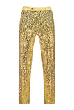 Sparkly Golden Notched Lapel Sequins 2 Piece Prom Suits