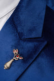 Blue Peak Lapel 2 Piece Slim Fit Prom Suits