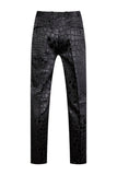 Black Texture Peak Lapel 2 Piece Prom Suits