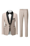 Men's Black Shawl Lapel One Button Formal Suits