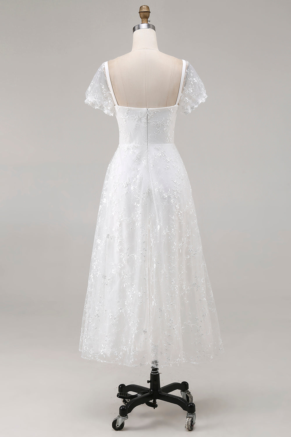 Zapaka Women Ivory Lace Wedding Dress A Line Midi Bridal Dress with Cap Sleeves, Ivory / US16W Zapaka Women Ivory Lace Wedding Dress A Line Midi Bridal Dress with Cap Sleeves, Ivory / US16W