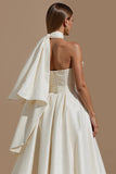 Ivory Sweetheart A Line Midi Wedding Dress with Belt