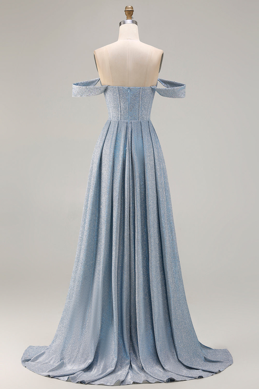 dusty blue party dress BABARONI Chiffon Dusty Blue Bridesmaid Dresses V-neck Floor-length Spaghetti Straps Ruched with Slit Empire, Dusty Blue / US0