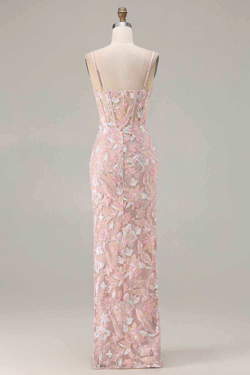 blush pink sequin bridesmaid dress Sequin Rose Gold Bridesmaid Dress: Chiffon A-line Wedding Guest Gown
