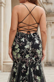 Sparkly Black Mermaid Corset Long Plus Size Prom Dress with Lace Up Back